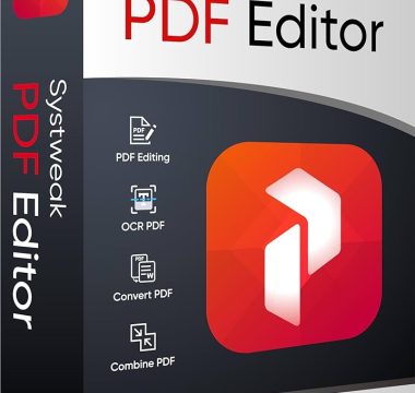 Systweak Pdf Editor Software Interface With Editing Tools And Options.