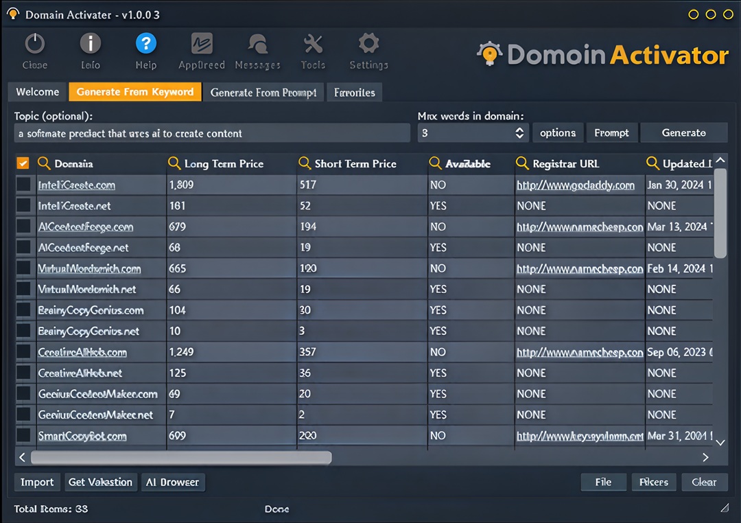 Domain Activator Premium V1.0.0.6 Best Ai Domain Names Generator Software Full Version Domain Activator Premium Free Download