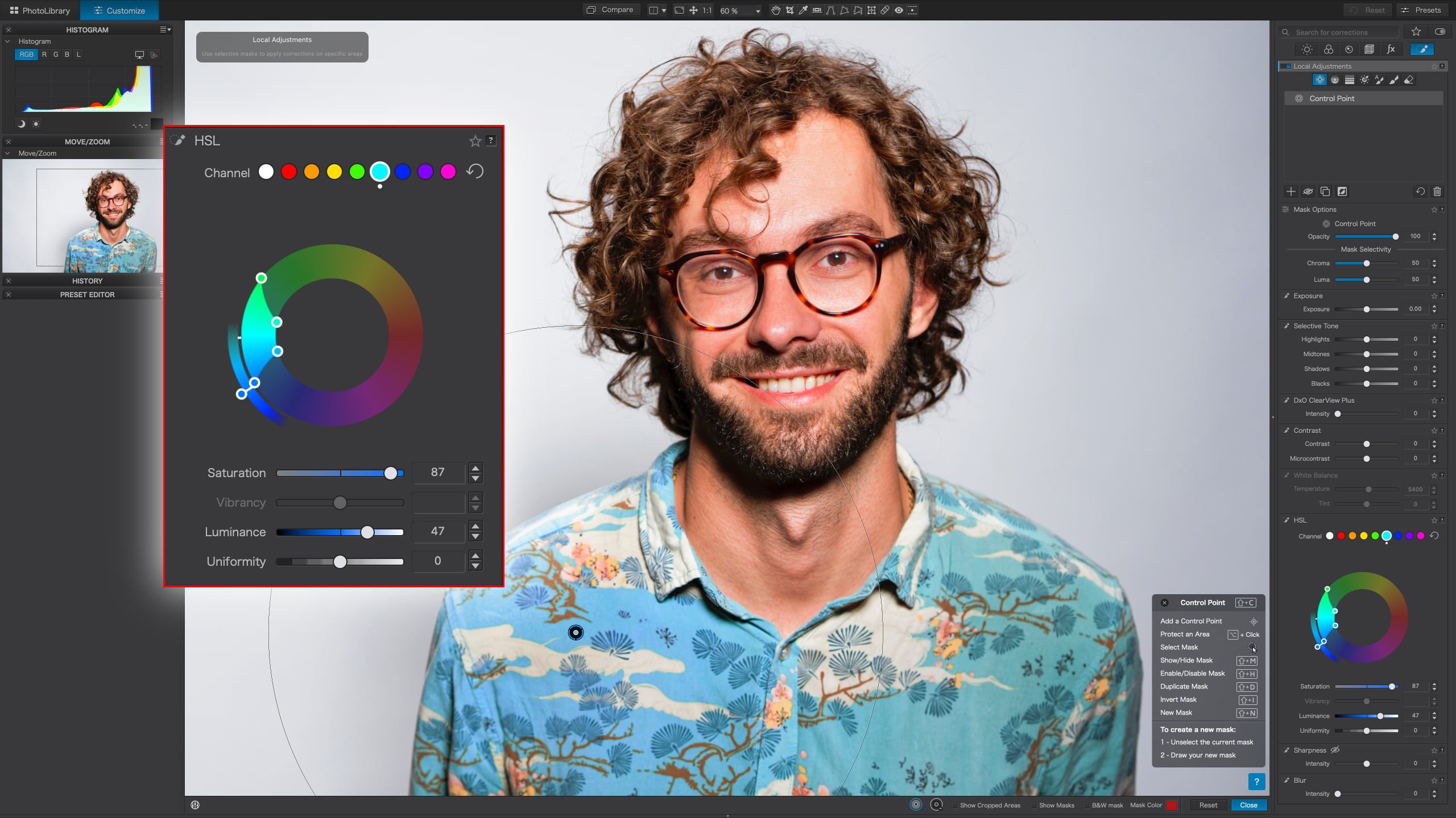 Dxo Photolab 8 For Windows V8.6.0.589 The Most Advanced Photo Editing Software A Man With Glasses And A Blue Shirt Is Seen Using Dxo Photolab 7 In The Photo Editor.