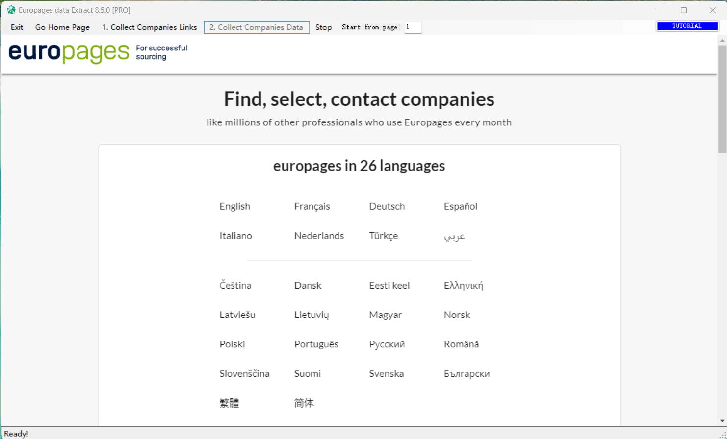 Europages Data Extractor Pro V8.6.2 Best Business Data Extraction Tool From Europages Directly Europages Data Extractor Pro Free Download