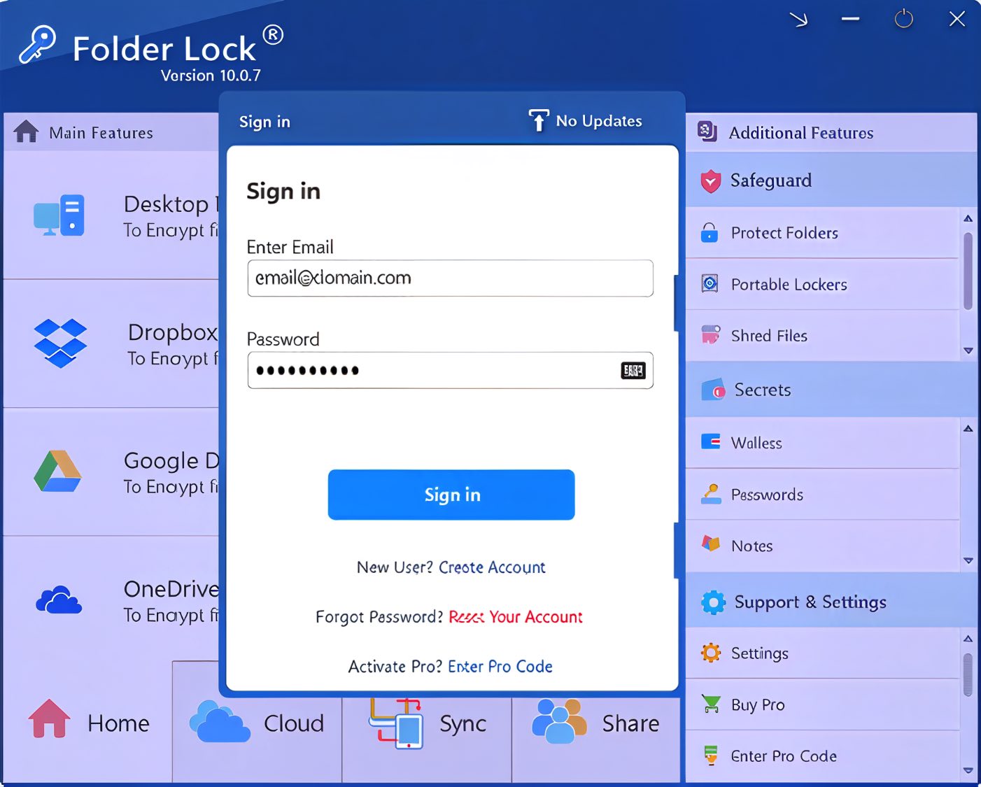 Folder Lock 10 For Windows V10.1.1 Best Password Protect Files, Folder, Drives, Usb Drives, Cd/Dvds Software Folder Lock 10 Main Screen