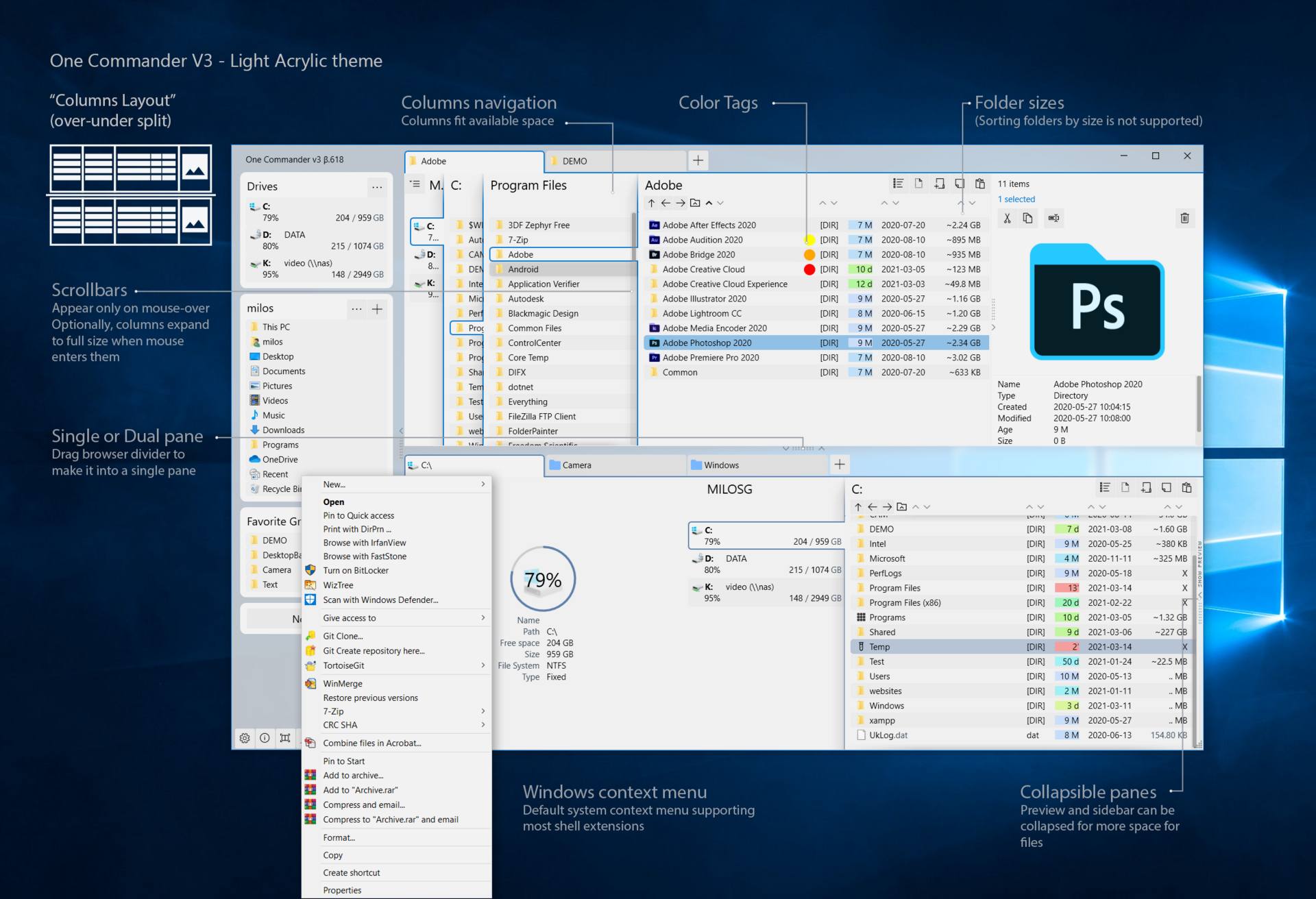 Onecommander Pro 3 For Windows V3.60 Modern File Manager For Windows 10 And Windows 11 Free Download Onecommander Pro Full Version