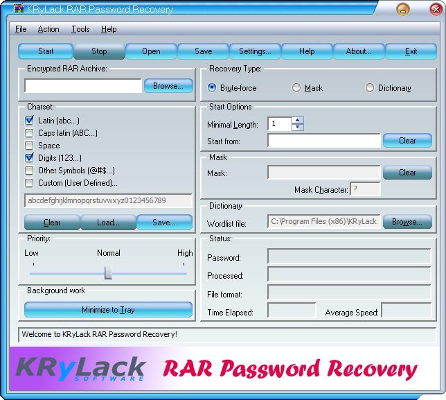 Krylack Rar Password Recovery For Windows V3.70.69 Winrar Lost Password Recovery Software Krylack Rar Password Recovery With Keys Full Version