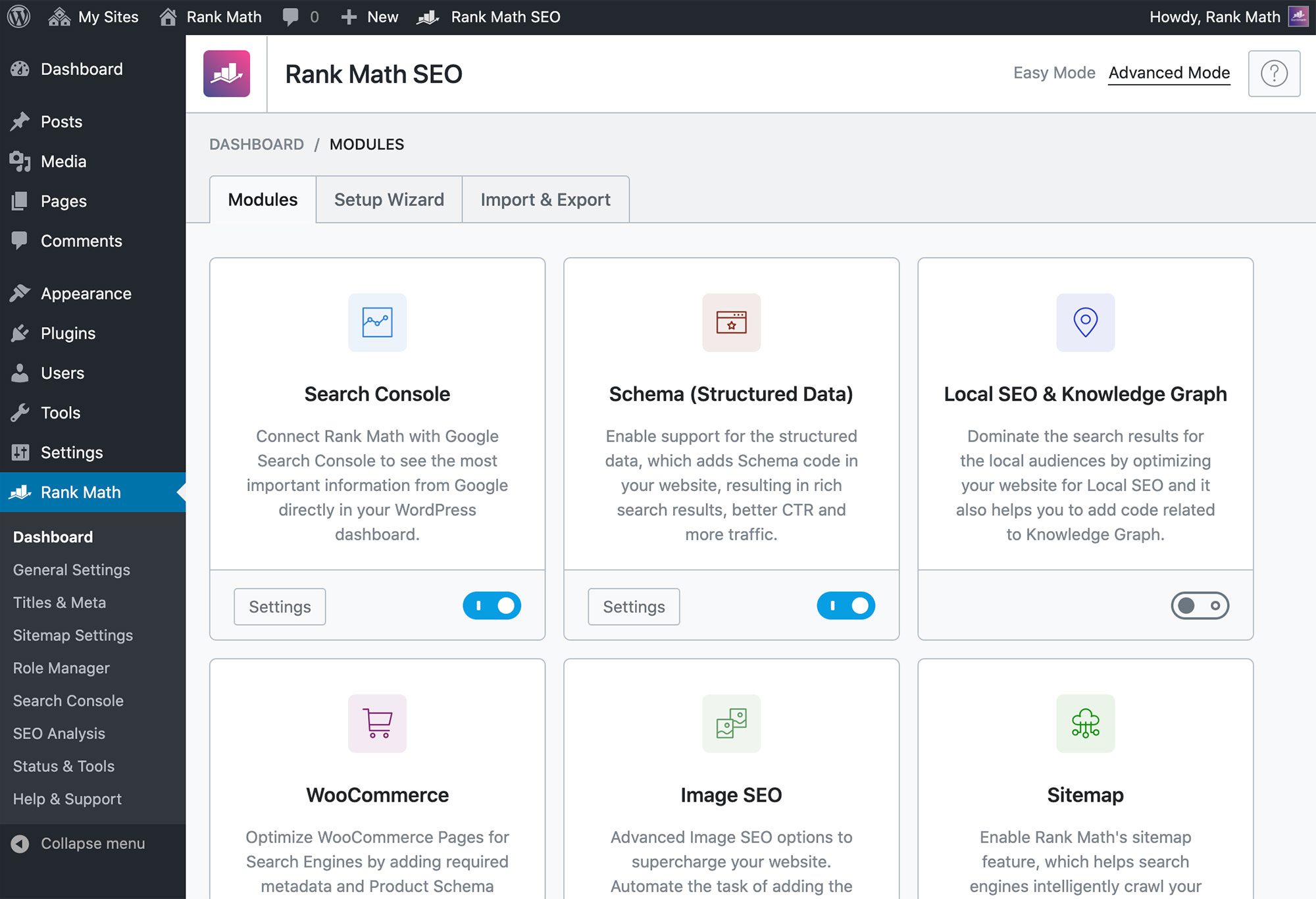 Rank Math Seo Best Wordpress Seo Tools In 2021 Rank Math Pro Modules Page